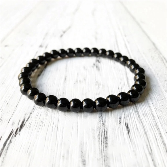 🔴 Men or women genuine shinny onyx bead bracelet - Picture 4 of 6